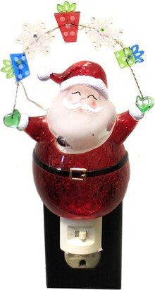 Christmas Santa Gifts Led Night Light - One Night Light 8.0 Inches - Snowflakes Flashing - 164072 - Acrylic - Red