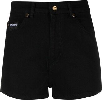 Logo-Patch Button-Up Shorts