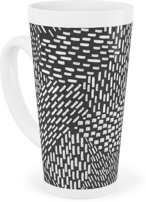 Mugs: Abstract Brushstrokes Tall Latte Mug, 17Oz, Black