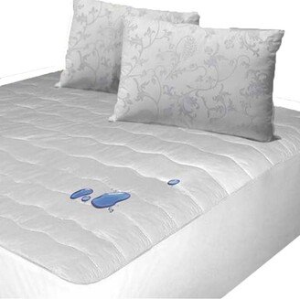 Waterproof Cotton Mattress Pad - White