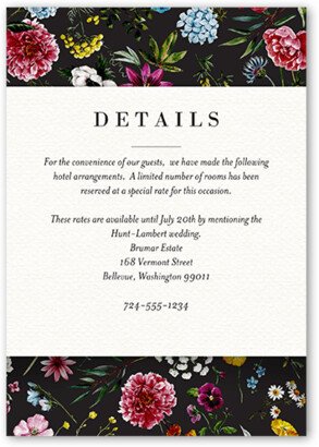 Enclosure Cards: Brilliant Petals Wedding Enclosure Card, Grey, Matte, Signature Smooth Cardstock, Square