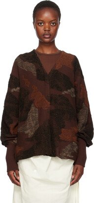 Brown Piled Cardigan