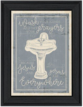Wash Your Hands by Misty Michelle, Ready to hang Framed Print, Black Frame, 15