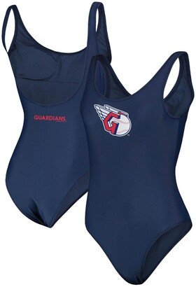 Women's G-iii 4Her by Carl Banks Navy Cleveland Guardians Making Waves One-Piece Swimsuit