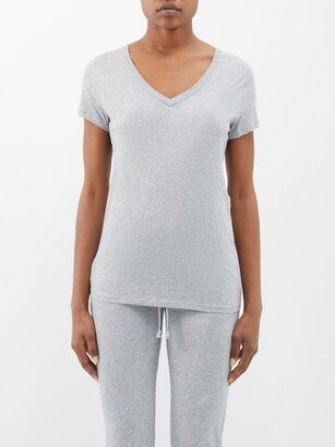 V-neck Pima-cotton Jersey Pyjama Top