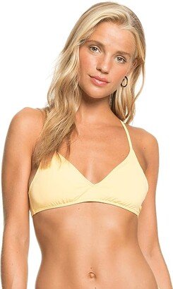 Solid Beach Classics Ba Athletic Bikini Top (Banana Cream) Women's Swimwear