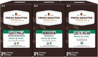 Fresh Roasted Coffee - Organic Central American Variety Pack - 72CT Single Serve Pods