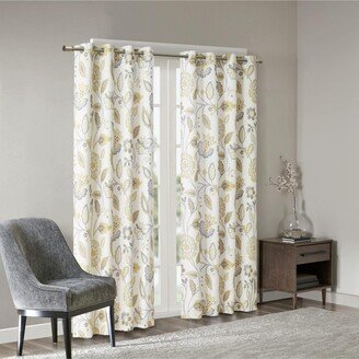 Gracie Mills Curtain for Bedroom, Casual Spring, Summer Single Window Panel, Yellow - 50x95