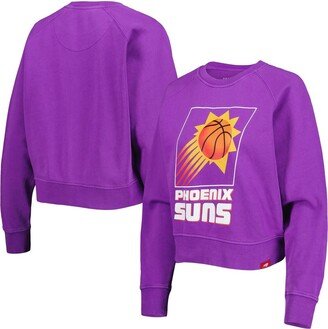 Women's Sportiqe Purple Phoenix Suns Hardwood Classics Ashlyn Raglan Pullover Sweatshirt