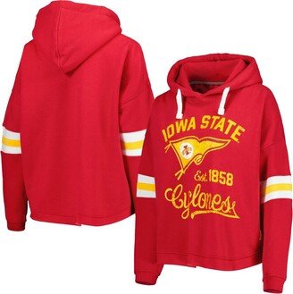 Women's Pressbox Cardinal Iowa State Cyclones Super Pennant Pullover Hoodie