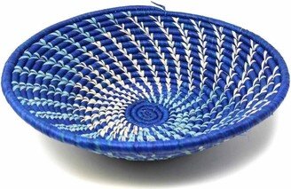 The Curated Nomad Sparrow Handmade Blue Sisal Fruit Basket