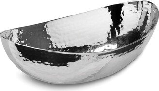 Curata Hammered Stainless Steel Oval Bowl