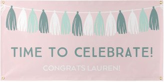 Vinyl Banners: Tassel Garland Vinyl Banner, Pink