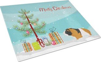 CK4444LCB Rex Guinea Pig Merry Christmas Glass Cutting Board