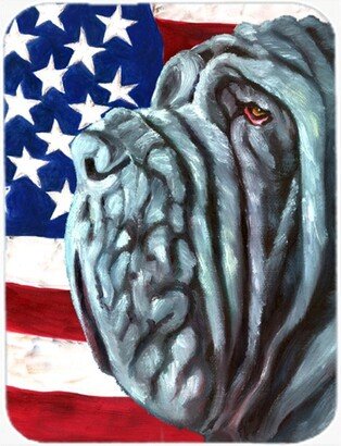 Neapolitan Mastiff USA Patriotic American Flag Glass Cutting Board