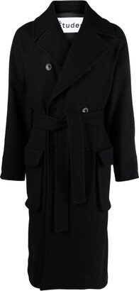 Palais double-breasted wool blend coat