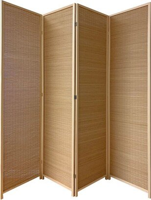 4 Panel Bamboo Shade Roll Room Divider - 83 H x 6 W x 76 L Inches