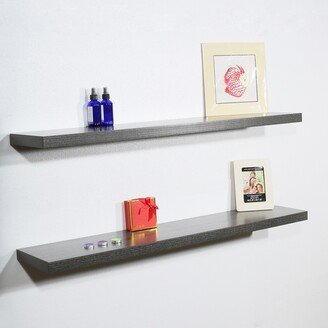 DAVEE FURNITURE Set of 2 Modern and Contemporary Floating Shelves - Black Oak - 47.2 *9.25 *1.5 inches