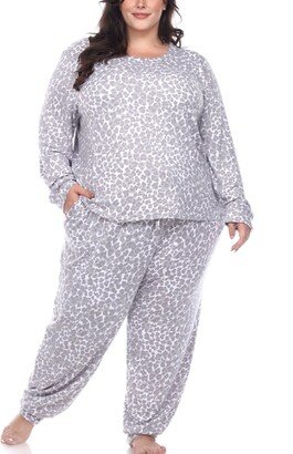 Plus Size Leopard Lounge Set, 2-Piece