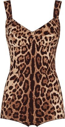 Brown Leopard Print Bodysuit