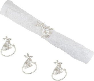 Silver Rabbit Napkin Ring, Set of 4