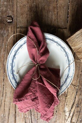 Madame de la Maison Bordeaux Linen Napkins Set Of 4