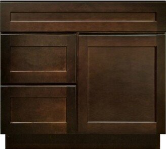 Bathroom Vanity 30 Inch, Espresso Shaker Vanity, Single Sink Cabinet, With Drawers - In. Wide X 34.5 High 21 Deep