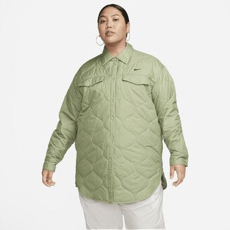 Women's Sportswear Essential Quilted Trench (Plus Size) in Green