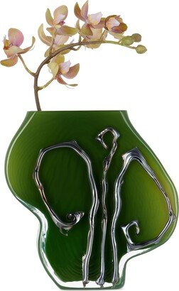 Silje Lindrup SSENSE Exclusive Green & Silver Shape 2 Vase