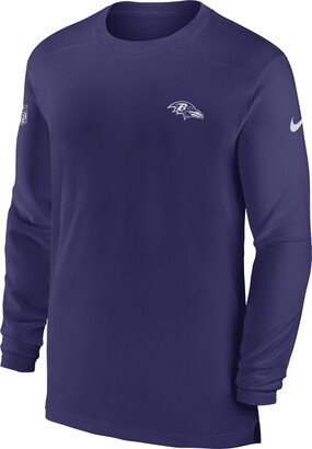 Men's Dri-FIT Sideline Coach (NFL Baltimore Ravens) Long-Sleeve Top in Purple