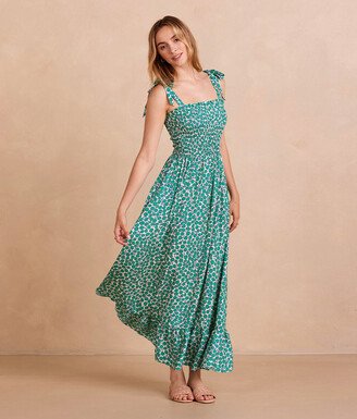 The Silky Luxe Smocked Maxi Dress - Summer Sprig in Seagreen