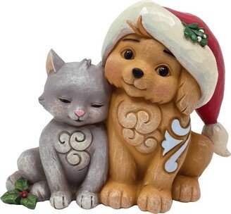 Jim Shore Fur The Love Of Christmas - One Figurine 4.25 Inches - Kitten Puppy - 6011485 - Resin - Multicolored