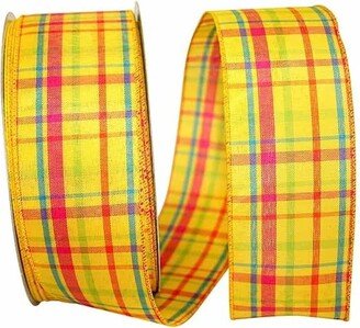 Breezeway Yellow Plaid Wired Ribbon