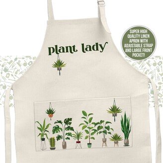 Gardening Apron Plant Lady Gift For Gardeners Potted Plants Poly Linen Mothers Day Or Birthday Lover