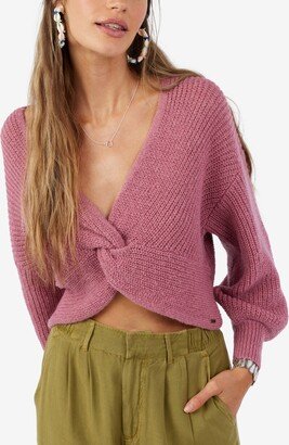 Juniors' Hillside Twist-Front Sweater