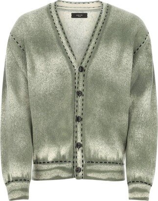 Pigment Spray Faded Buttoned Cardigan