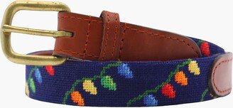 Christmas Lights Needlepoint Childrens Belt