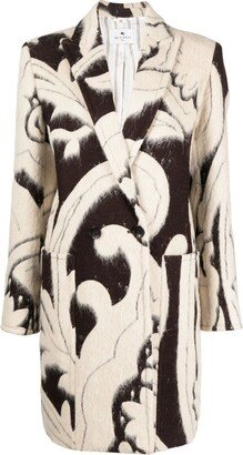 Paisley-Jacquard Wool-Blend Coat