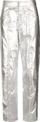 Metallic Effect Straight Leg Pants