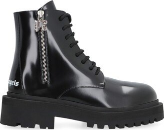 Palm Angels Leather Combat Boots