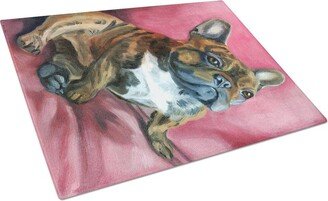 7379LCB French Bulldog Snuggle Glass Cutting Board