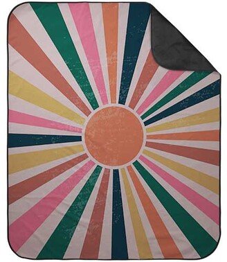 Picnic Blankets: Retro Sun Rays Picnic Blanket, Multicolor