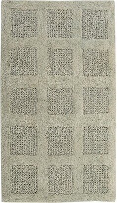 Knightsbridge Square Honeycomb 100% Cotton Reversible Bath Rug 20 X 30 Sage