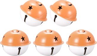 Unique Bargains Jingle Bells, 40mm 5pcs Craft Bells with Star Cutouts for DIY, White/Orange