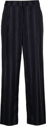 Pinstriped Lurex-Detail Trousers