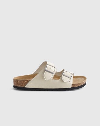 Nappa Leather Double Buckle Slides