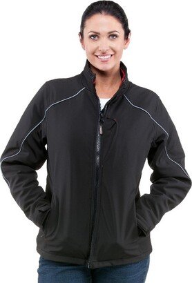 Women' Warm Inulated Softhell Jacket with Thumbhole Cuff (Black, XL)