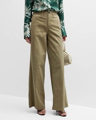 Sofie Wide-Leg Chino Pants