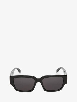 Men's Graffiti Rectangular Sunglasses In Black/red