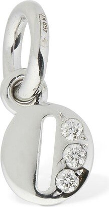 18KT White gold O charm w/ diamonds